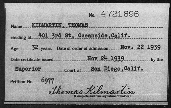 Kilmartin, Thomas - 1939