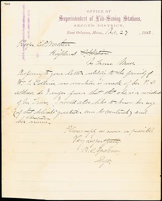 U.S. Coast Guard correspondence