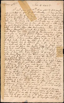 Letter from Samuel Johnson to Nathan Prince, 1744/1745 February 18