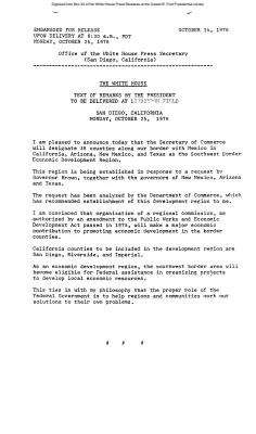 Text of remarks by the President to be delivered at Lindbergh Field [Ford Speech or Statement]