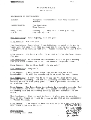 Telephone Conversation with King Hassan of Morocco, January 31, 1989