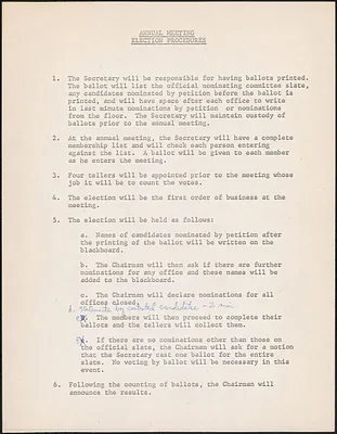 Annual Meeting Election Procedure