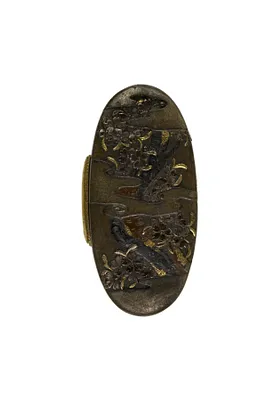 Kashira with Cherry Blossoms in Clouds