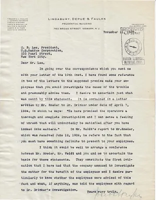 Letters Received to C.B. Lee, November 11, 1927