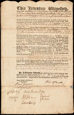 Sarah Dunscutt indentured to apprentice with John McClenche of Amherst, 24 November 1769