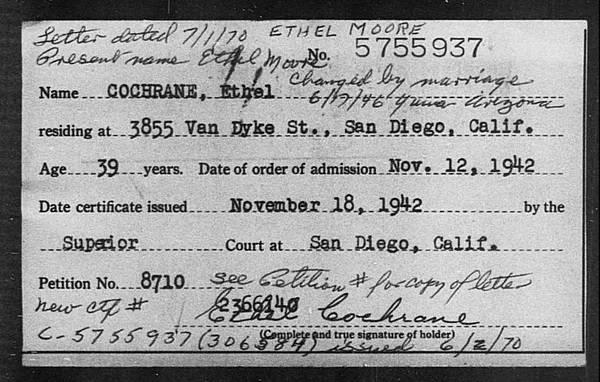 Cochrane, Ethel - 1942