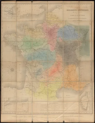 Carte des monuments historiques de la France, dressée d'après la liste établie par la Commission des monuments historiques