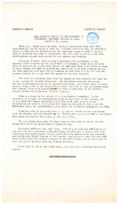 Press Release, Speech of President Harry S. Truman, Winchester, Kentucky