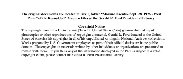 Maduro Events - Sept. 28, 1976 - West Point