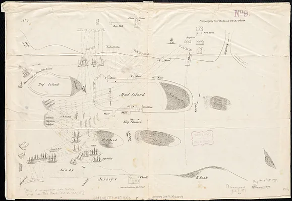 [Plan of engagement with British ships near Red Bank, New Jersey, October 22 and 23, 1777]