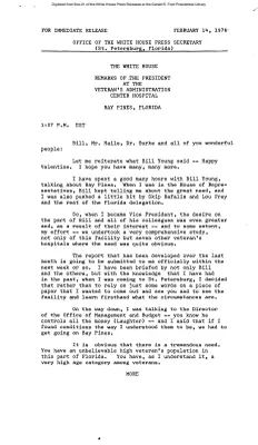 Remarks of the President at the Veteran's Administration Center Hospital, Bay Pines, Florida [Ford Speech or Statement]