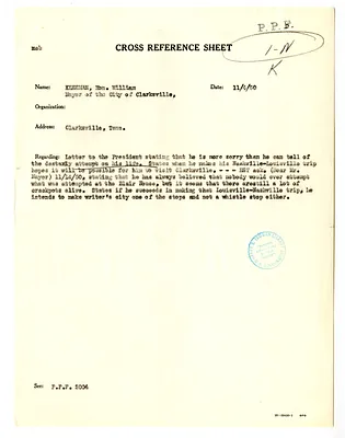 Cross Reference Memorandum