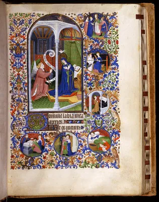 Leaf from Book of Hours: The Annunciation
