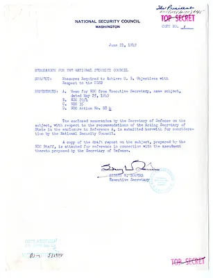 Memorandum from Sidney Souers to the National Security Council with Attachment