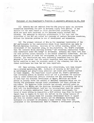 Memorandum, Statement of the Department's Position on Arguments Advanced by Mr. Grew