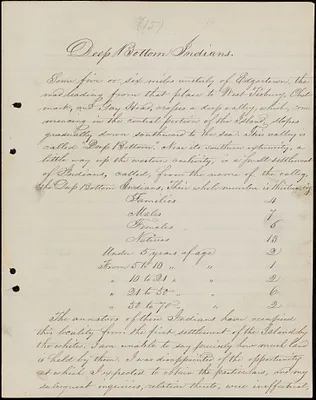 Report- Deep Bottom Indians