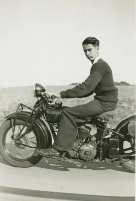 Young Motorcycle Rider, IA, 1931