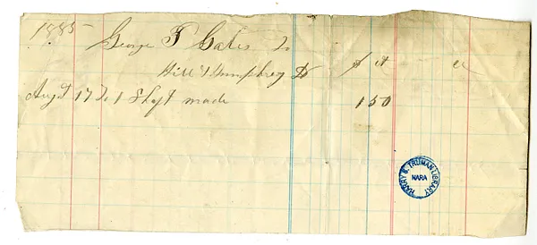 Bill Issued to George P. Gates
