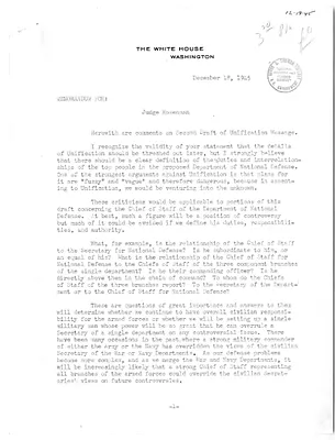 Memorandum from Clark Clifford to Sam Rosenman