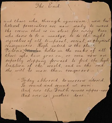 Autograph document: The end, [approximately 1927?]