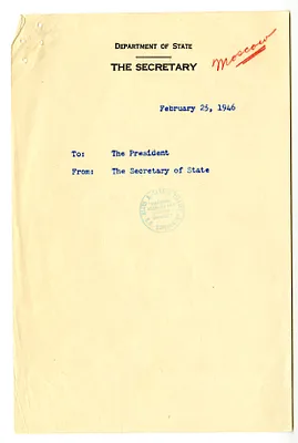 Memorandum from Secretary of State James Byrnes to President Harry S. Truman