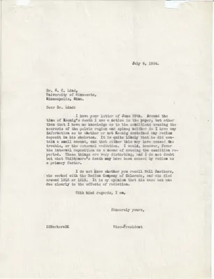 Letters Sent to S.C. Lind, July 6, 1934