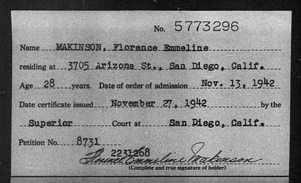 Makinson, Florence Emmeline - 1942