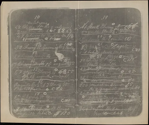 Xerox photocopies of Bartolomeo Vanzetti's Fishmonger account book