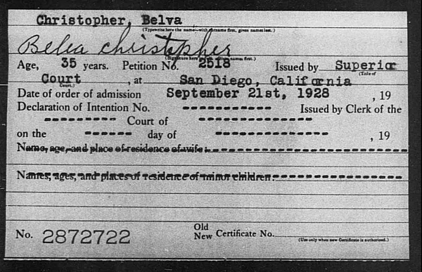 Christopher, Belva - 1928