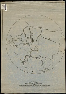 Map of old Reading, Massachusetts Bay Colony, 1647