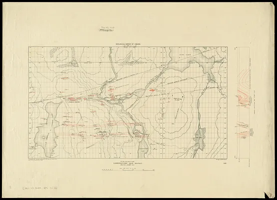 Plan and section, Lawrencetown gold district, Halifax County, N.S
