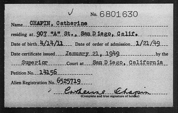 Chapin, Catherine - 1949