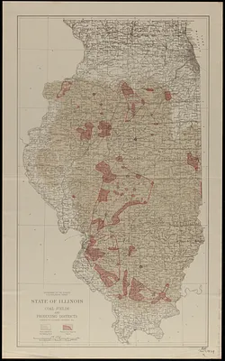 State of Illinois coal fields and producing districts
