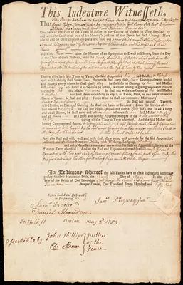 John Taylor indentured to apprentice with Samuel Ridgway [Ridgaway], Jr. of Boston, 2 May 1759