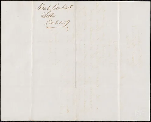 Noah Barker to W. A. Harrington, 8 December 1859