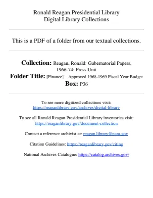 [Finance] - Approved 1968-1969 Fiscal Year Budget