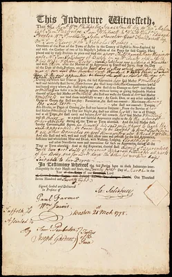 Mary Waginor indentured to apprentice with Samuel Salisbury of Boston/Worcester, 21 March 1778