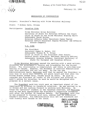 President's Luncheon Meeting with Prime Minister Mulroney, February 10, 1989 (2 of 2)
