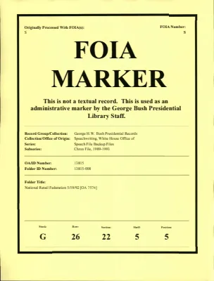 National Retail Federation 5/19/92 [OA 7574]