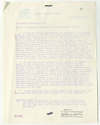 Central Intelligence Agency, Intelligence Memorandum Number 218