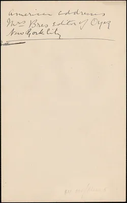 [Zula Maud Woodhull] autograph note, [approximately 1893-1901?]