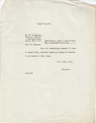 Letters Sent to E.A. Markley, August 18, 1931
