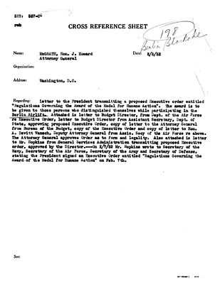 Cross Reference Memorandum