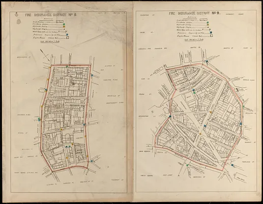 Fire insurance district atlas showing the fire insurance districts of the city of Boston