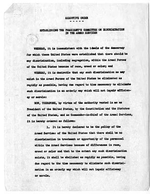 Draft of Executive Order 9981