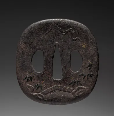 Sword Guard (Tsuba) with Landscape