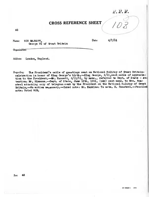 Cross Reference Memorandum
