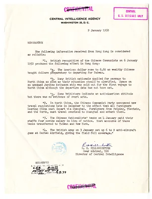 Memorandum from R. H. Hillenkoetter