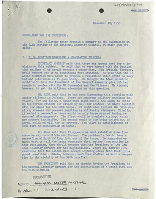 Memorandum for President Harry S. Truman