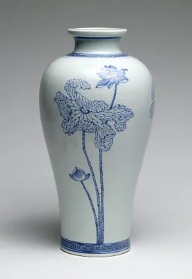 Vase with Lotus Flowers